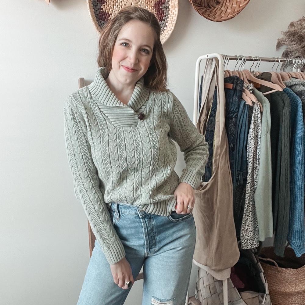 Croft & Barrow cable knit academia sweater